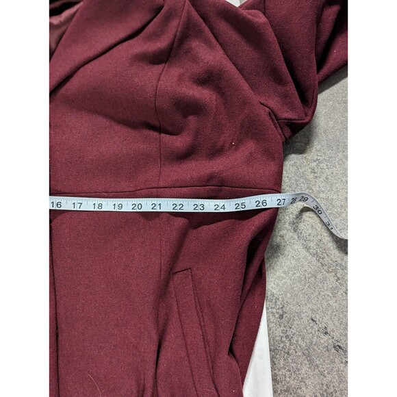 Torrid NWT 3X Burgundy Long Wool Blend Button Front Pea Coat Trench Winter Cold - Picture 11 of 12